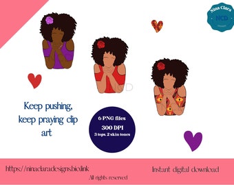 Praying woman clip art, Black woman clip art, Print and cut