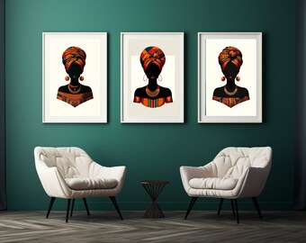 African Woman Wall Art: Vibrant and Eye-Catching Prints, Ai art, home decor