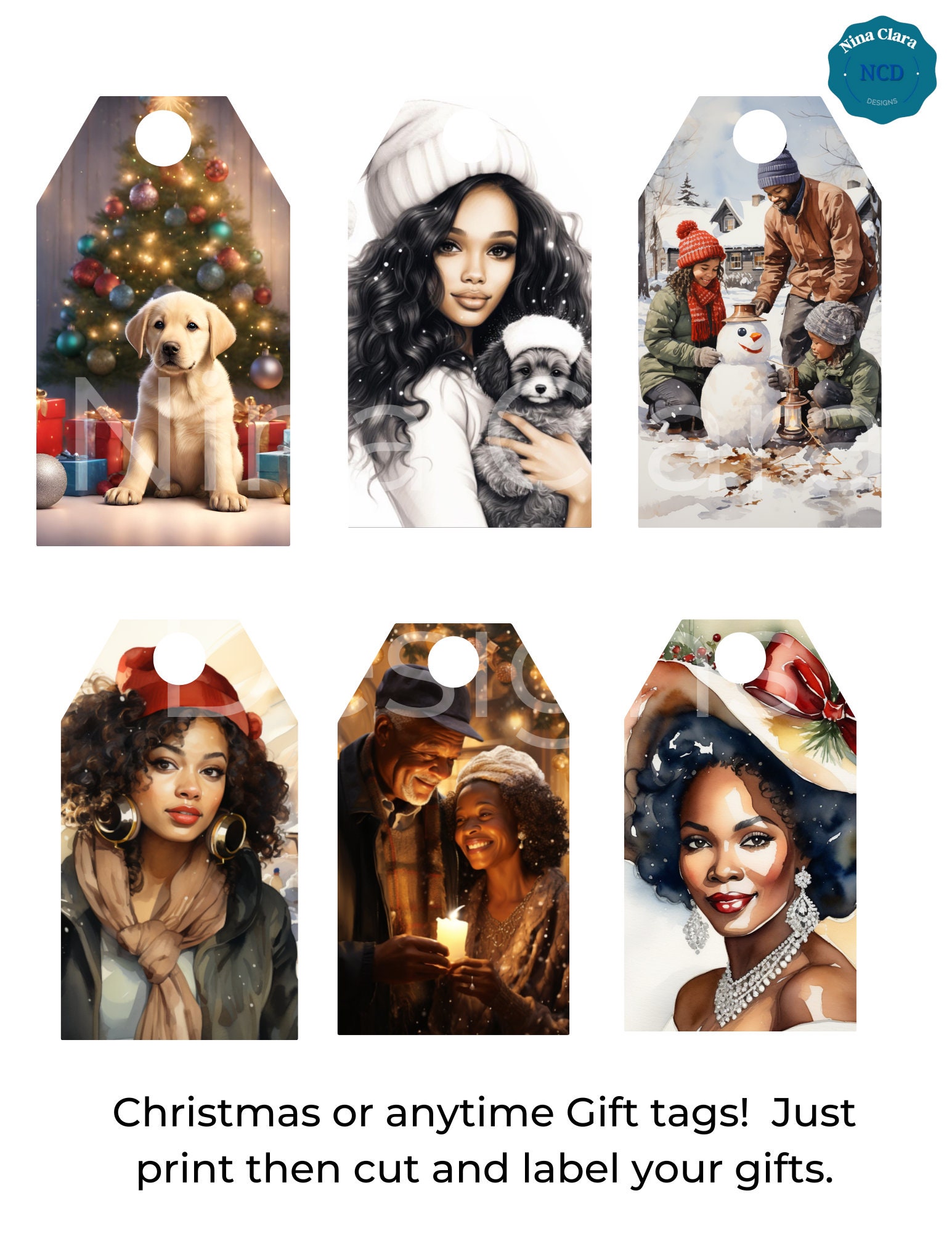 Personalized printable gift tags custom gift tags commercial use