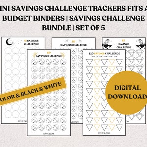 Mini Savings Challenge Trackers | A6 Budget Binders | Low Income Savings Challenge Bundle