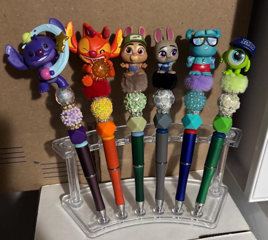 Cartoon Character Pens: Fun Beaded Pens - Etsy