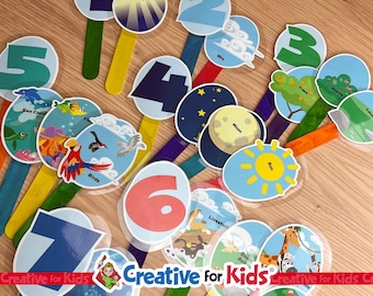 Marionetas bíblicas sobre la historia de la Creación: Actividad imprimible para la escuela dominical (Descarga digital)