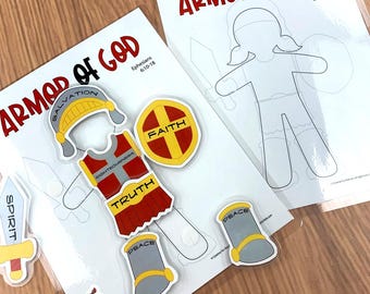 Juego de emparejamiento de la Armadura de Dios: Actividad cristiana para niños (Descarga digital)