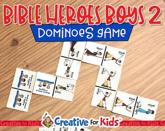 Bible Heroes Dominoes Game: Sunday School Printable (Digital Download)