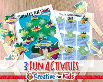 Juegos bíblicos del Fruto del Espíritu para niños: Imprimibles para la escuela dominical (Descarga en PDF)