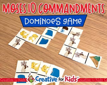 Juegos bíblicos de los Diez Mandamientos de Moisés: Imprimibles para la escuela dominical (Descarga digital)