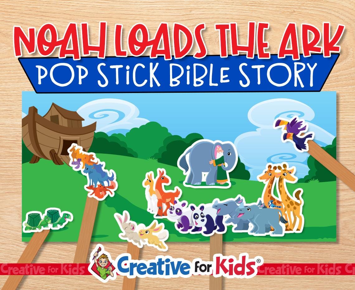 Noah's Ark Puppet Printable: Sunday School Bible Story Activity ...