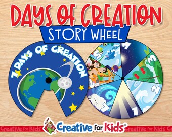 Rueda giratoria de los 7 días de la Creación: Actividad bíblica para preescolares (Descarga digital)