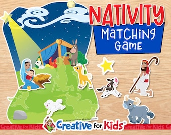 Juego de emparejamiento de la Natividad: Historia bíblica de Navidad imprimible (Actividad para niños pequeños)