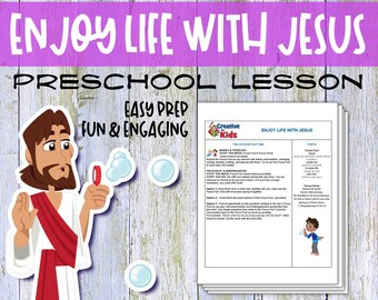 Lección bíblica para preescolar: Disfruta la vida con Jesús - Actividades cristianas (Descarga digital)