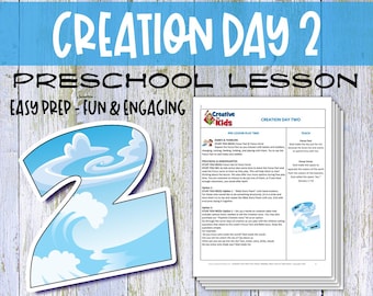 Lección bíblica de la creación: Dios creó el cielo (imprimible para preescolar) (descarga digital)