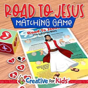 Salvation Printable for Kids | Gospel Color Lesson | Christian Bible Activity for Sunday School, Homeschool, VBS, Road To Jesus, John 3 16