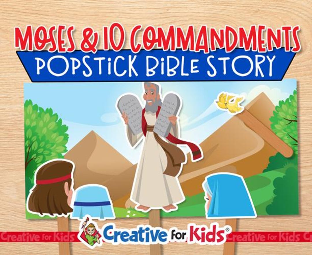 Moses Ten Commandments Puppet Printable: Sunday School Bible Story ...