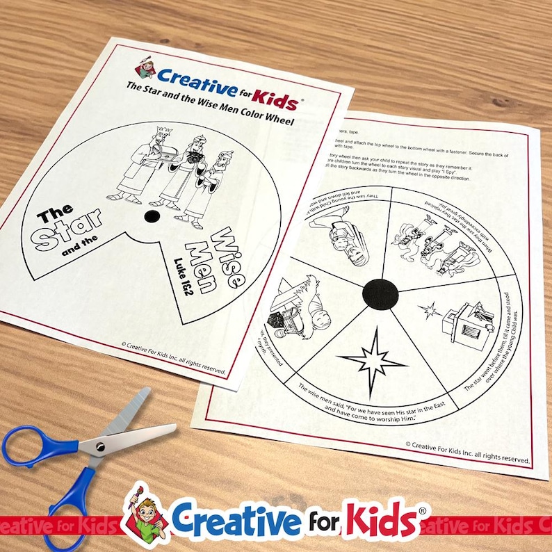 Nativity Color Wheel Craft: Printable Christmas Bible Activity (digital ...