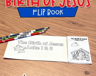 Páginas para colorear de la historia de la Natividad: Actividad navideña para la escuela dominical (Libro imprimible)