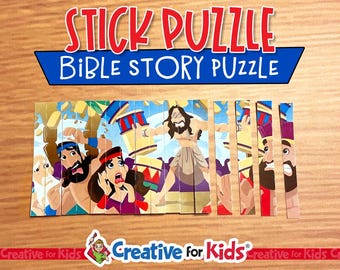 Rompecabezas de Sansón y Dalila: Historia bíblica imprimible (descarga digital)