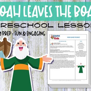 Lezione biblica prescolare sull'Arca di Noè / Scuola domenicale stampabile / Attività di homeschooling cristiana / Download digitale per bambini / Dio ha mandato un arcobaleno