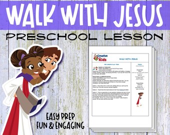 Walk With Jesus Coloring Pages: Sunday School Crafts (Digital Download PDF)