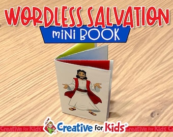 Libro imprimible sin palabras de Salvación: Lección del Evangelio a todo color para niños (Descarga digital)