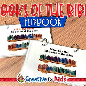 Books Of The Bible Flip Book | Bible Story Printable for Kids | Homeschool, Sunday School, VBS, Christian Elementary Activity
