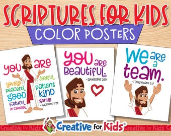 Tarjetas con versículos bíblicos de Jesús: imprimibles para memorizar las Escrituras para preescolares - Conjunto 1