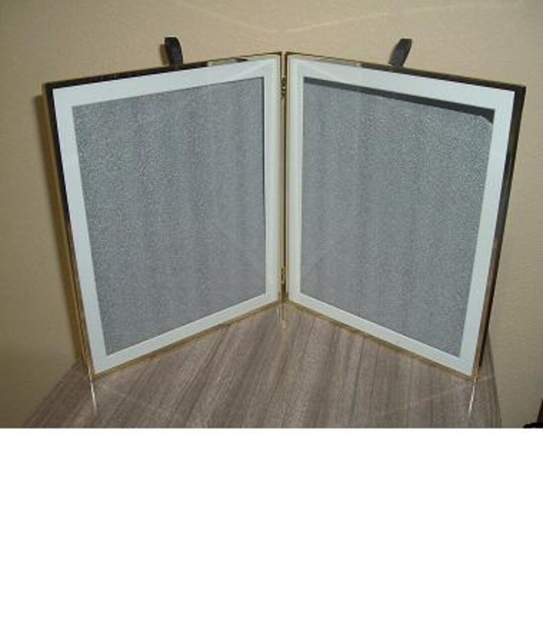 Hinged Double Picture Frame 8x10 Gold Metal W/glass Folding Photo Frame ...
