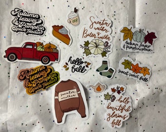 Fall Stickers | Fall Planner Stickers | Fall Themed Bumper Stickers |Autumn Stickers