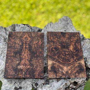 Curly Walnut Knife Handle Set of 2, Knife maker gift, Christmas Gift