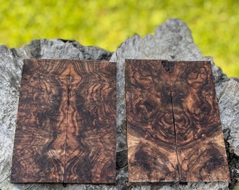 Curly Walnut Knife Handle Set of 2, Knife maker gift, Christmas Gift