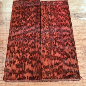 Figured Snakewood Knife Handles: Bookmatch Knife Maker Wood