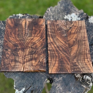 Burl Walnut Knife Handles, Knife maker gift, Christmas Gift