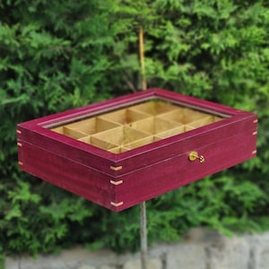 Purpleheart Necktie Display Box, Christmas Gift