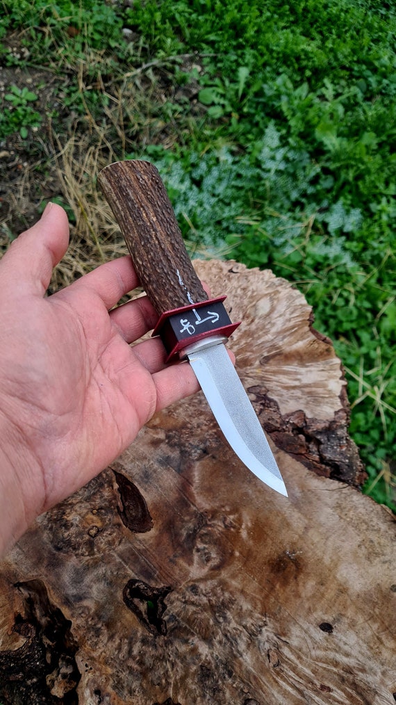 Stag Horn Knife Making Kit N690 Steel Scandi DIY Lover Gift Etsy