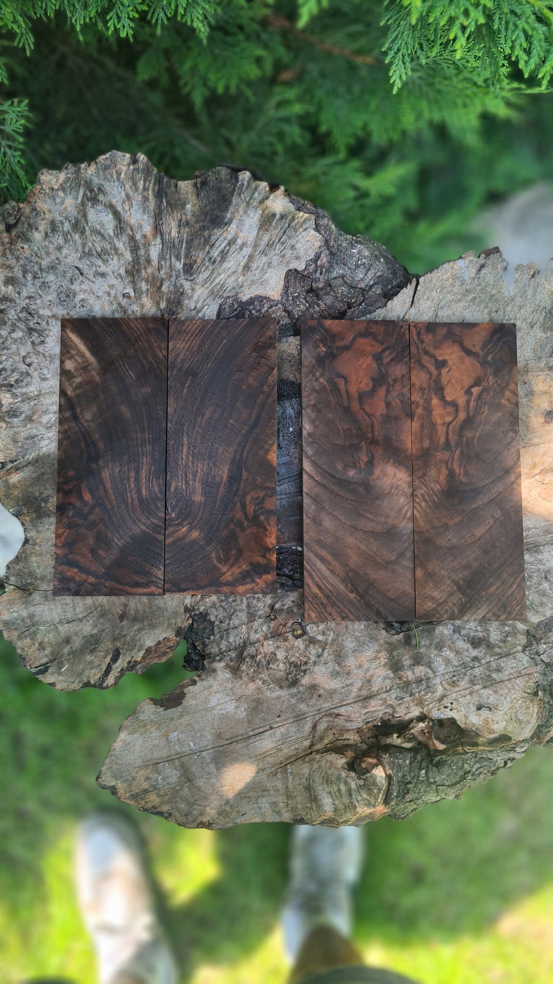 Root Walnut Knife Handle Set of 2 Knife Maker Gift Christmas Etsy