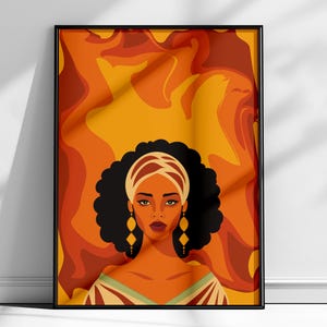 Afro-Woman Wall Art Printable | Bold Abstract Digital Download | Modern African-Inspired Poster | Colorful Home Decor | Instant Download