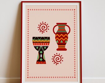 Abstrakte afrikanische Wand-Kunst-modernes ethnisches Plakat, Hauptdekor-Druck