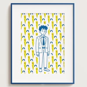 How I Met Your Mother Ted Mosby Minimal Illustration Wall Print | Yellow Umbrella Poster | HIMYM Poster | Instant Download | HIMYM Print