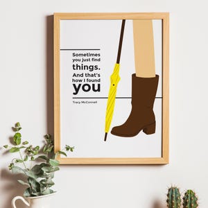 How I Met Your Mother Tracy McConnell Digital Poster, HIMYM Gift Instant Download, HIMYM Poster Yellow Umbrella, HIMYM Quote, The Mother