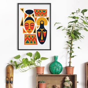 Abstract Ethnic African Wall Art Printable | African Art Digital Download | Modern African-Inspired Poster | Home Decor | Instant Download