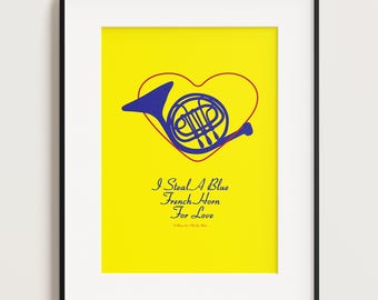 HIMYM blauwe poster hoorn: How I Met Your Mother Ted Mosby muurkunst