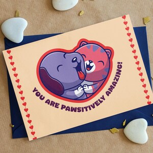 Druckbare Karte für Tierliebhaber | Digitaler Download | Süße Liebe doppelseitige Karte zum ausdrucken | Sofortiger Download | Druckbare Jubiläumskarte