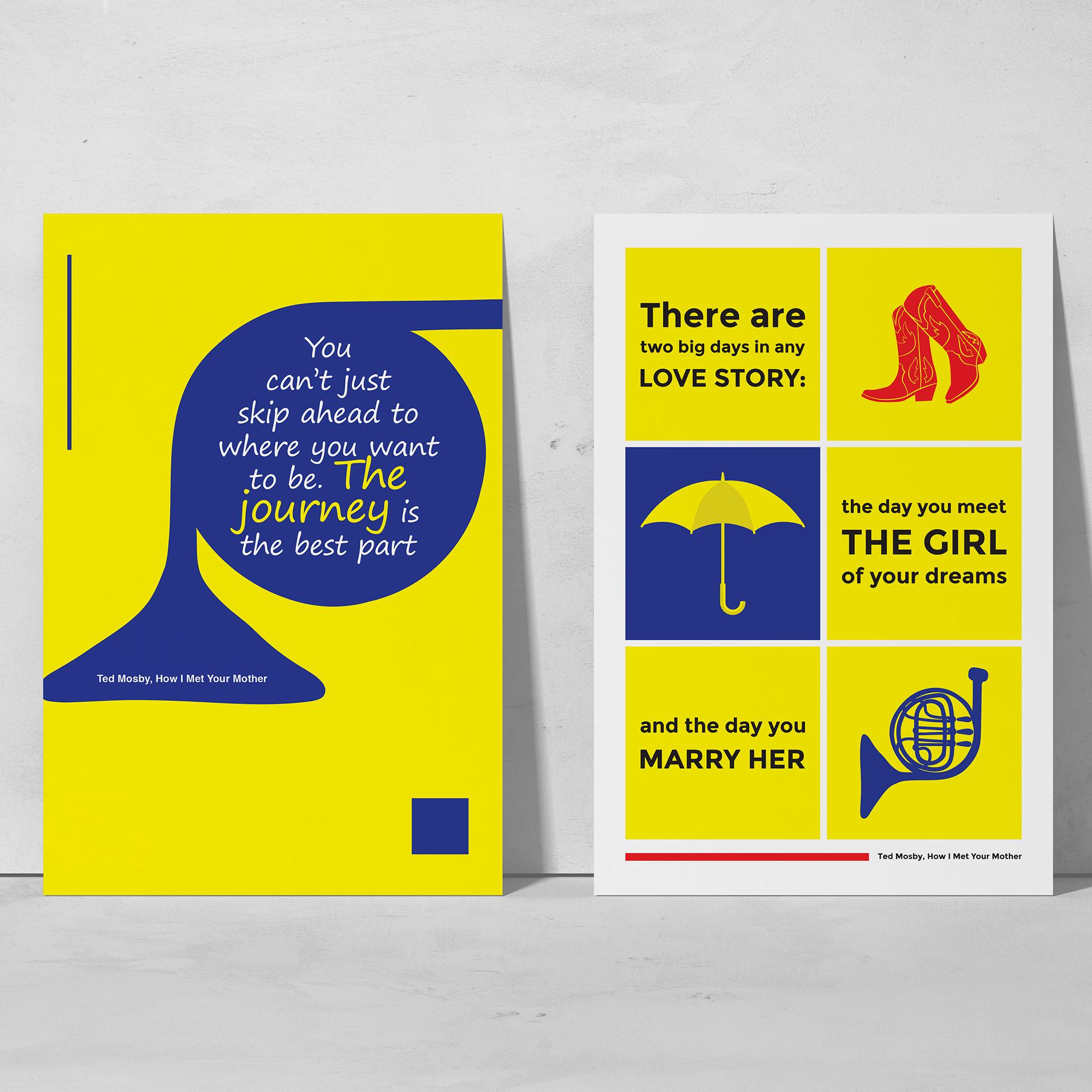 HIMYM Printable 2 Posters - Blue French Horn \u0026 Yellow Umbrella - Ted Mosby  Quote - Etsy, image size:2000x2000