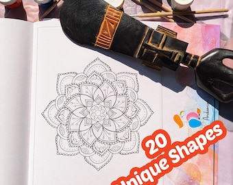 Printable Mandala Adult Coloring Book Digital Download - Mindful Stress Relief Pages Art Therapy Relaxation