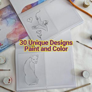 Printable Painting and Coloring Book for Adults | Adult Coloring Book Digital Download | Printable Coloring Instant Download | Stress Relief