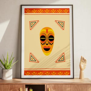 African Abstract Wall Art Printable, African Art Digital Download, African-Inspired Poster, Home Decor, Instant Download, Abstract Ethnic