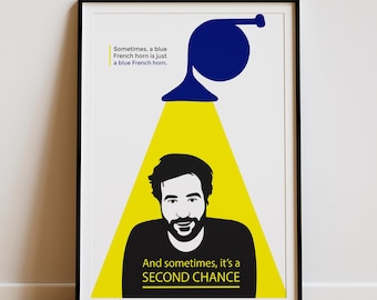 Poster How I Met Your Mother Ted Mosby blauwe hoorn HIMYM muurkunst