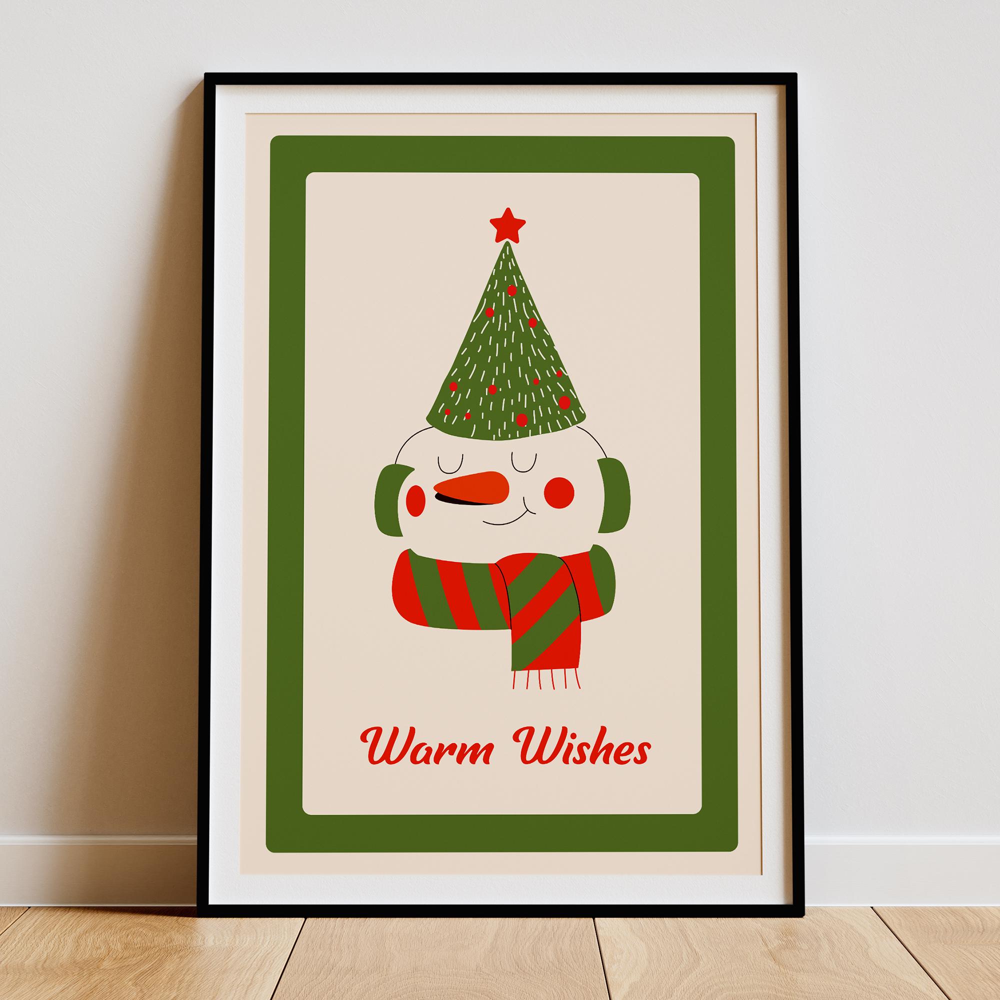 Discover New Year Poster Warm Wishes, Holiday Print High-Resolution Instant