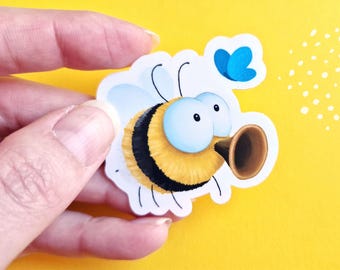 Sticker Pummel, the bumblebee, cute bumblebee sticker for children, bullet journal, gift idea, vinyl sticker animal motif