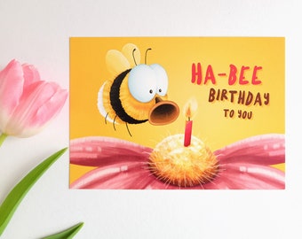 Ha-Bee Birthday Karte mit niedlicher Hummel