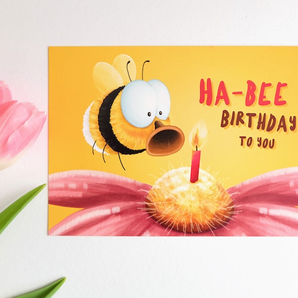 Ha-Bee Birthday Karte mit niedlicher Hummel